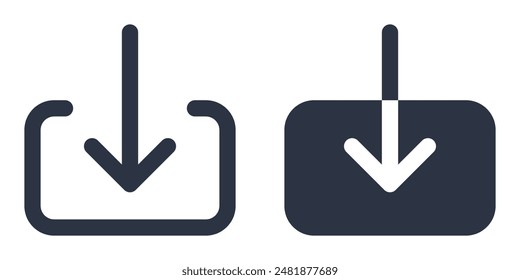 Herunterladen speichern oder einfache Dateisymbole, die in den Stilen Füllung, Umriss, Linie und Kontur gestaltet sind