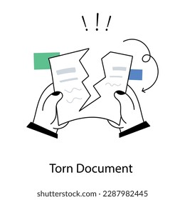 Download the scalable flat illustration of torn document 