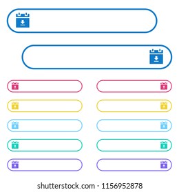 download schedule data icons in rounded color menu buttons. Left and right side icon variations.