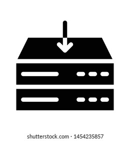 download server glyph flat vector icon