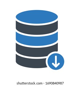 download server vector glyph color icon 