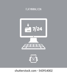 Download service 7/24 - Vector flat icon
