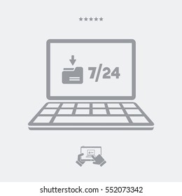 Download service 7/24 - Vector flat icon