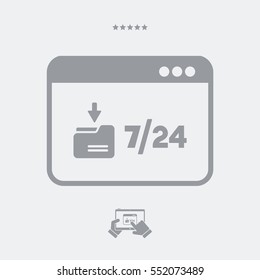 Download service 7/24 - Vector flat icon