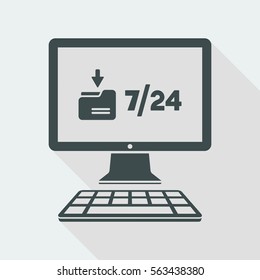 Download service 7/24 - Vector flat icon