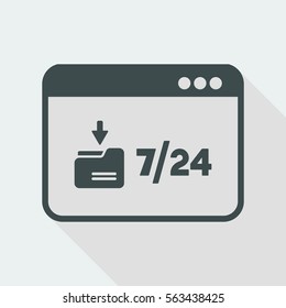 Download service 7/24 - Vector flat icon