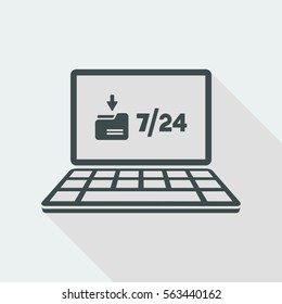 Download service 7/24 - Vector flat icon