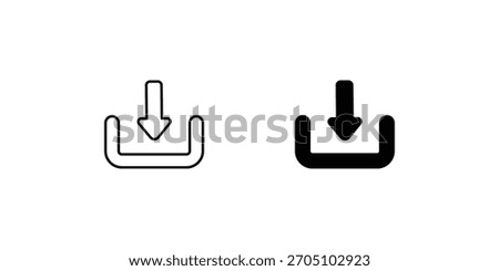 Download set icon with white background vector stock illustration