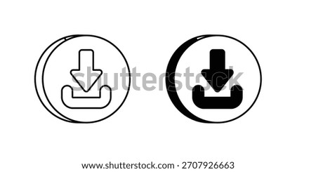 Download set icon with white background vector stock illustration