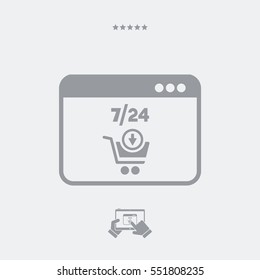 Download shopping 7/24 - Vector flat icon