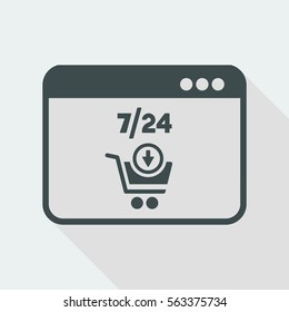 Download shopping 7/24 - Vector flat icon