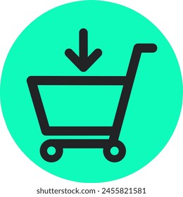 Download shopping cart icon.  flat illustration shopping cart vector icon download.stock vector