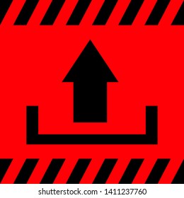 Download sign black on red background, vector illustration for design.