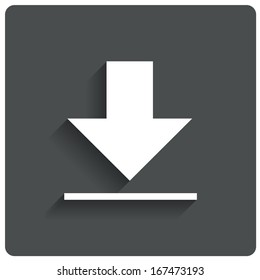 Download sign. Downloading flat icon. Load label. Vector illustration.