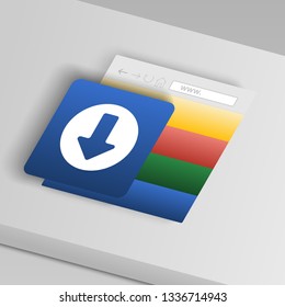 download sign icon. From collection button icons