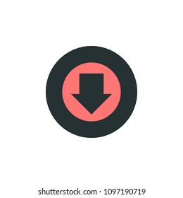 download sign icon. Element of web icon with one color for mobile concept and web apps. Isolated download sign icon can be used for web and mobile on white background
