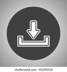 Download sign icon, vector illustration. Flat design style 