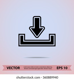 Download sign icon, vector illustration. Flat design style 