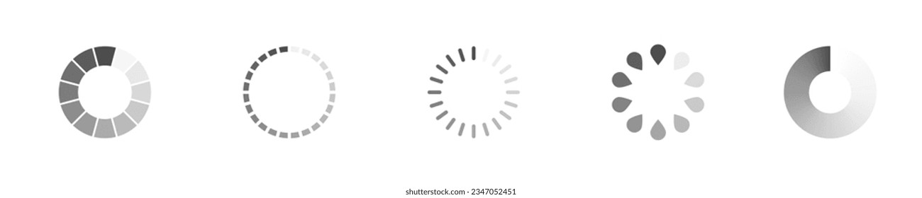Download sign set. Load icons set. Load system. Data load. Loading bar. Froze computer. Vector stock illustration. Vector illustration