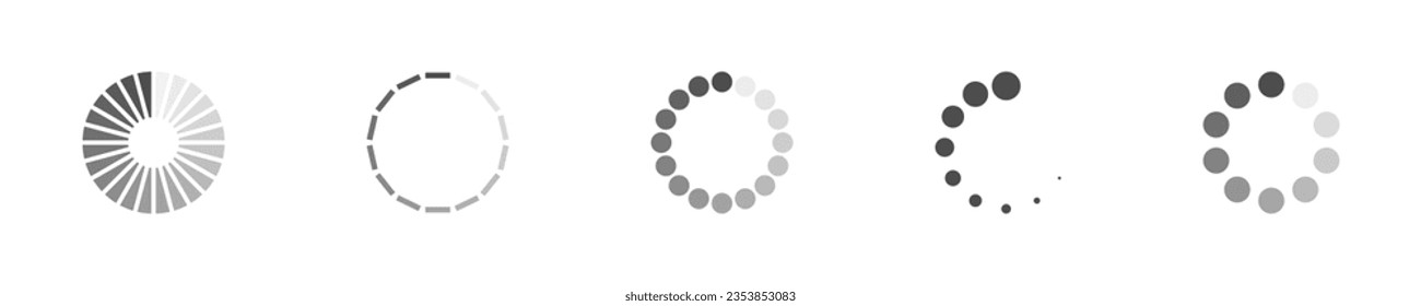 Download sign set. Load icons set. Load system. Data load. Loading bar. Froze computer. Vector stock illustration. Vector illustration