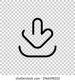 Download sign, simple app icon. Black editable linear symbol on transparent background