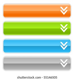 Download sign web 2.0 navigation panel. Colored glossy internet buttons with shadow on white background