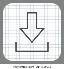 Download simple icon, vector. Flat desing. On graph paper. Grey background.ai