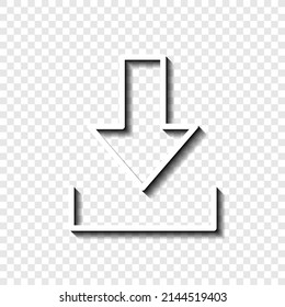Download simple icon, vector. Flat desing. White with shadow on transparent grid.ai