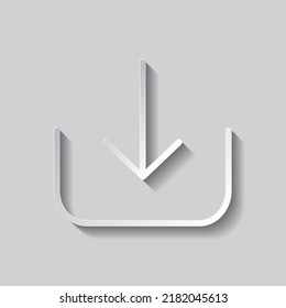 Download simple icon vector. Flat design. Paper style with shadow. Gray background.ai