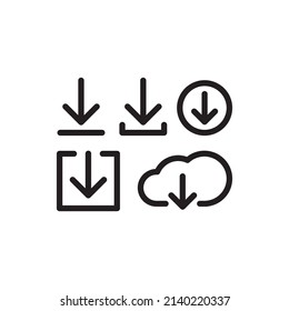 Descargar iconos vectoriales de línea simple.