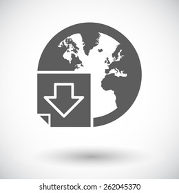 Download. Single flat icon on white background. Vector illustration.