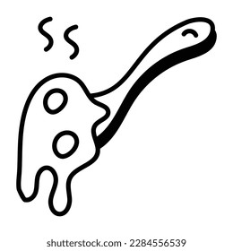 Download the sketchy doodle icon of melted cheddar