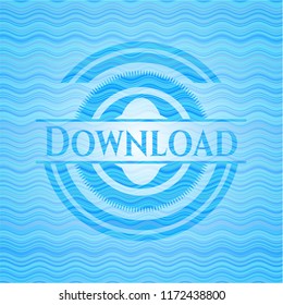 Download sky blue water emblem.