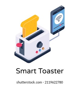 Download Smart Toaster In Isometric Vector 

