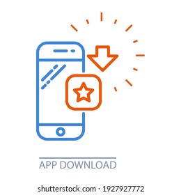 Download smartphone app - mobile application purchase icon, vector
