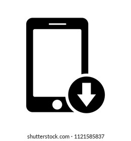 Download for smartphone icon in modern flat design isolated on white background, simple vector illustration for web site or mobile app