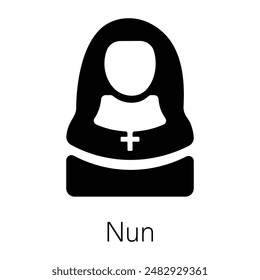 Download solid icon showing nun 