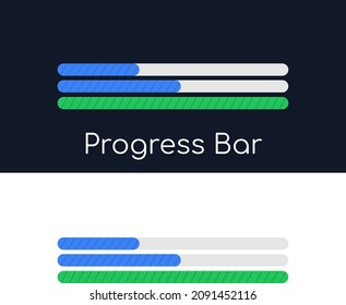 Download status of the application, files. Progress bar. User interface for the website and application. Vector illustration.