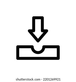 Download to storage icon in black outline style
