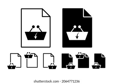 Descargar icono de vector de carro de la tienda en la ilustración de conjunto de archivos para ui y ux, sitio web o aplicación móvil