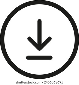 Herunterladener Symbolpfeil innerhalb des Kreises - Stock-Vektorgrafik