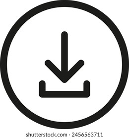 Download symbol arrow inside circle - stock vector