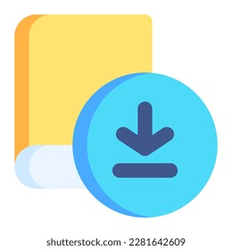 Descargar símbolo en un icono plano. Libro, aprendizaje en línea, publicación, literatura