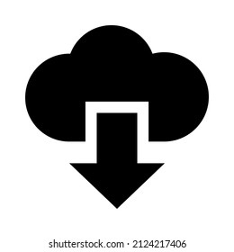 Download symbol. Isolated illustration. Cloud icon.