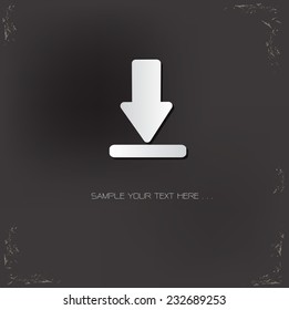 Download symbol on dark background,vector