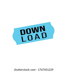 Download tag. flat vector graphic in white background.