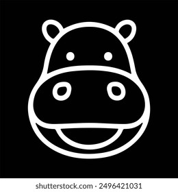 Download this adorable hippo cartoon vector illustration. Perfect for kids' projects, nursery decor, and animal-themed designs. This cute animal outline clipart adds a playful touch to your creations.