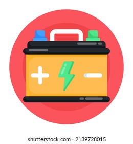Descargar este impresionante icono plano redondeado del acumulador 

