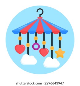 Download this amazing flat rounded icon of hanging toy 