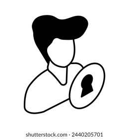Download this amazing isometric icon of user protection, personal security